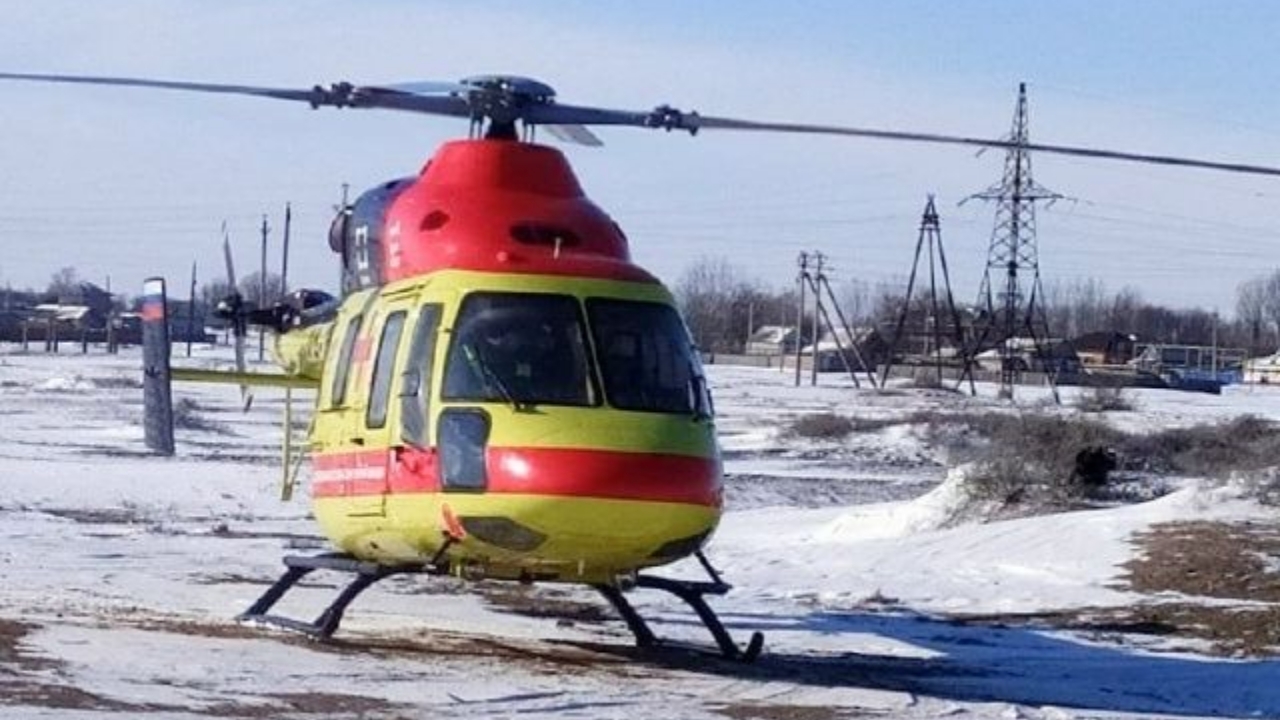 Вертолет, Санавиация, Снег